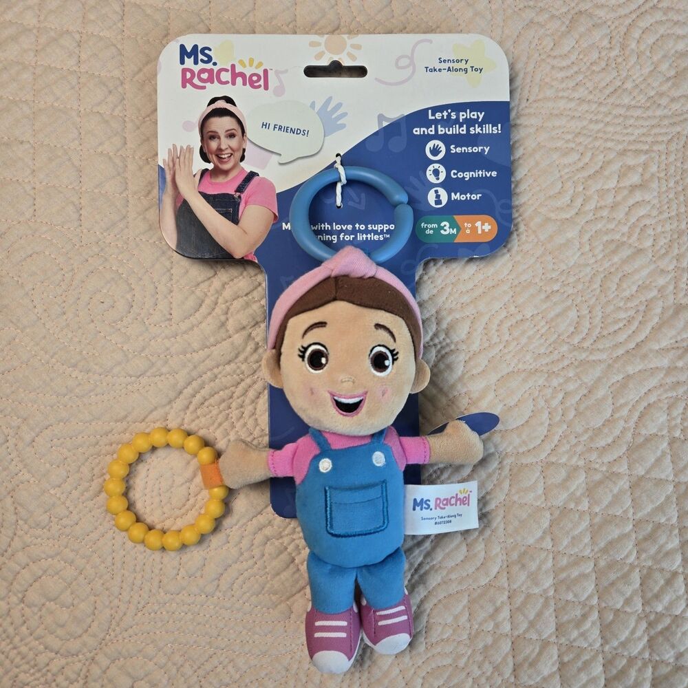 Ms Rachel Sensory Take Along Toy Plush Rattle GUND Baby 3m+ NWT